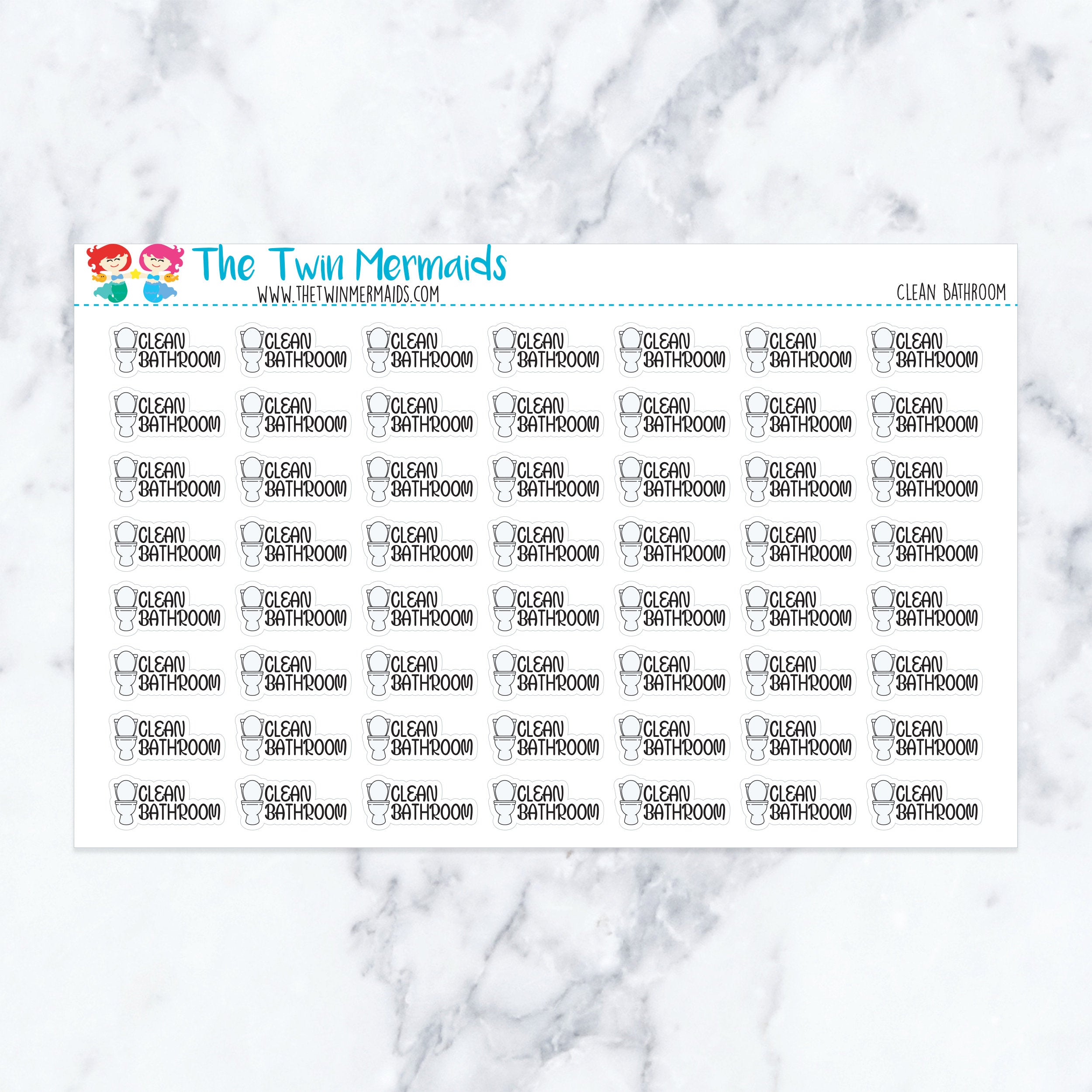 Clean Bathroom Planner Stickers