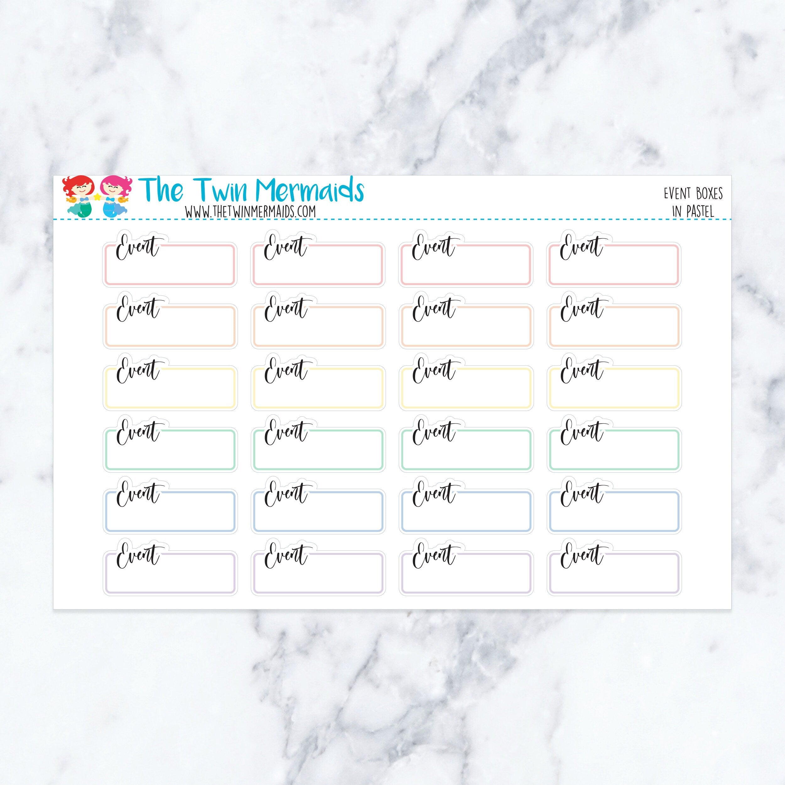 Event Boxes in Pastel Planner Stickers