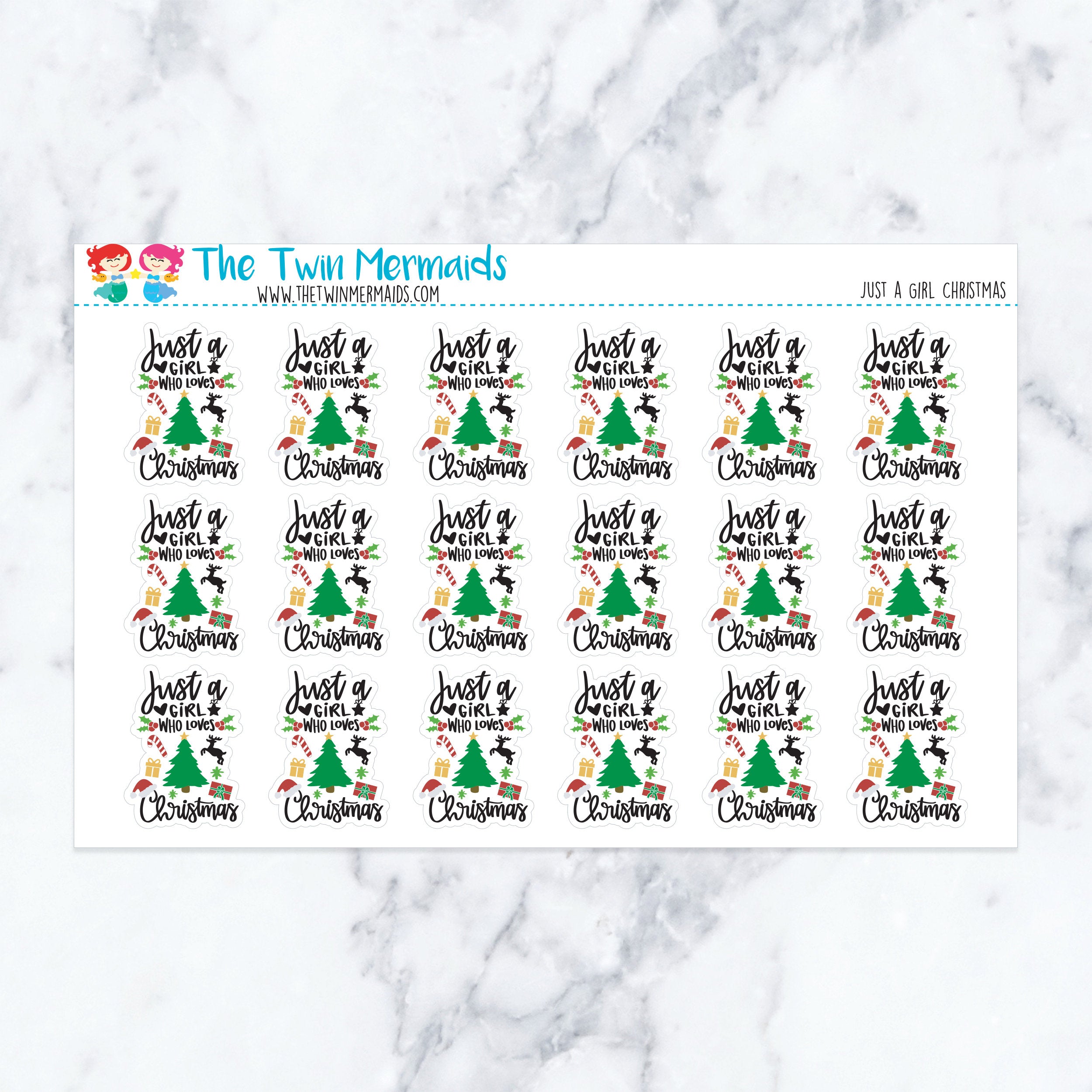 Just a Girl Christmas Planner Stickers