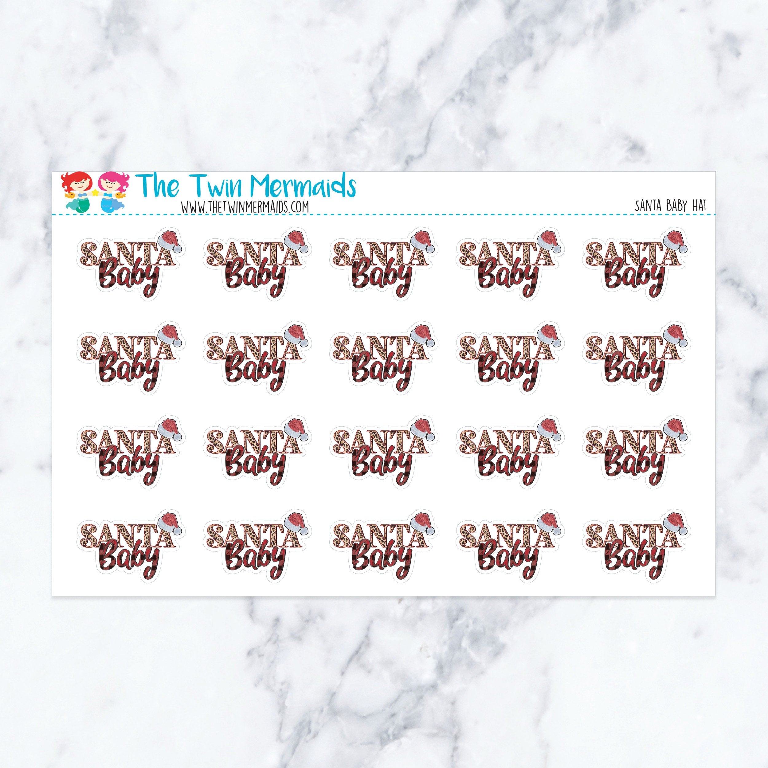 Santa Baby Hat Planner Stickers