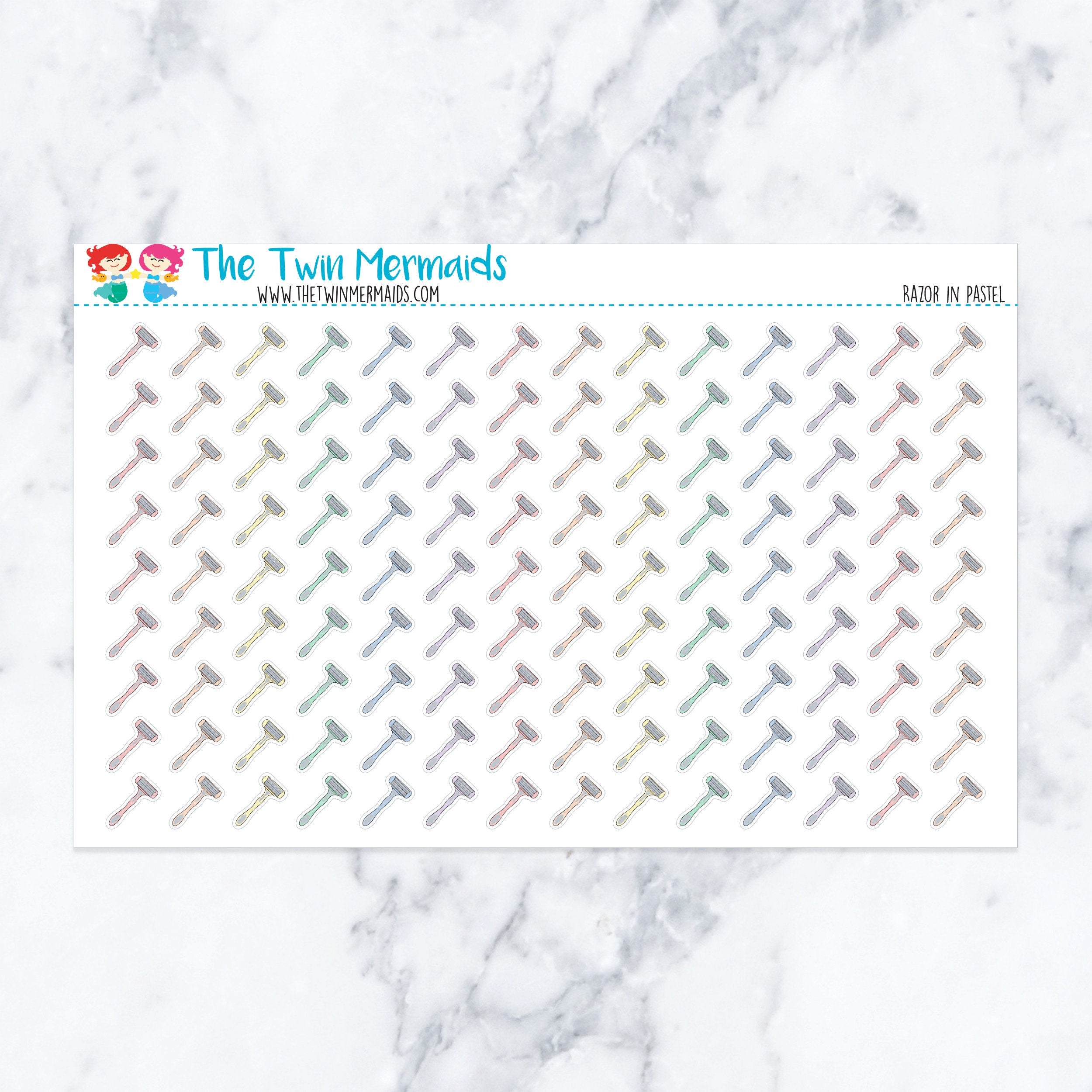 Razor in Pastel Planner Stickers