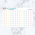 Gymnast in Pastel planner stickers, pastel color scheme. Kiss-cut sticker sheet for planners, bullet journals, and scrapbooki