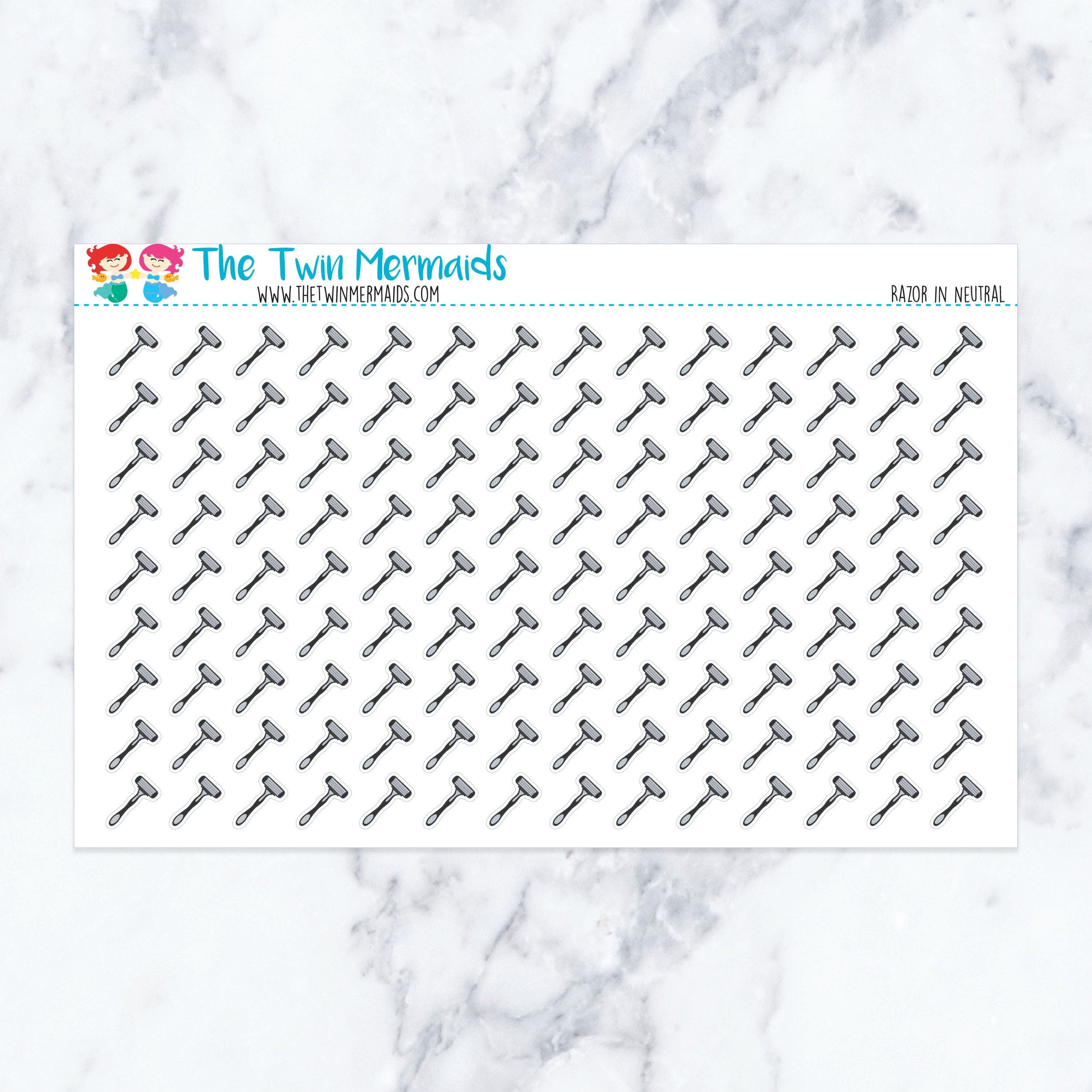 Razor in Neutral Planner Stickers