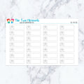 Bill Due Box planner stickers. Kiss-cut sticker sheet for planners, bullet journals, and scrapbooking.