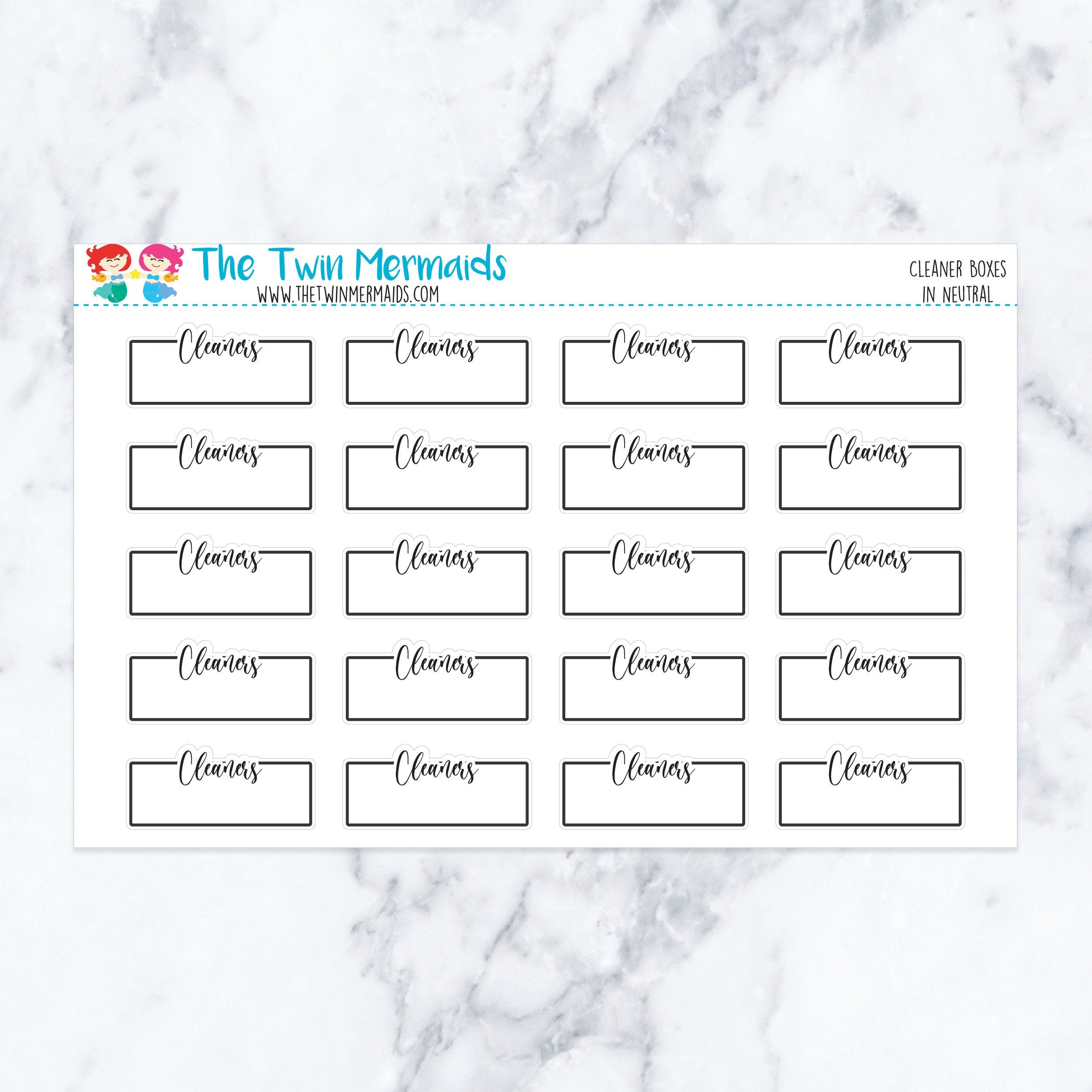 Cleaners Boxes in Neutral Planner Stickers