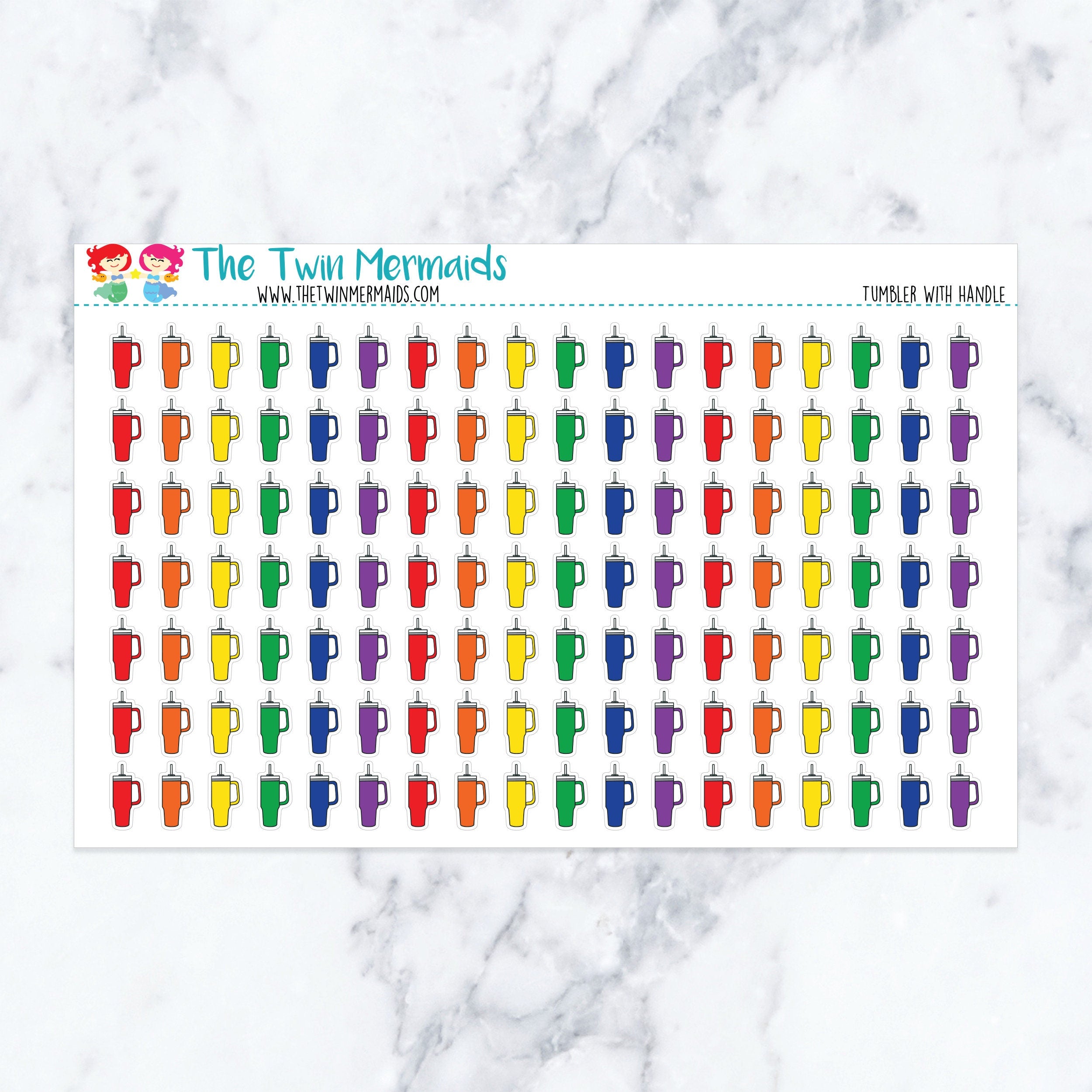 Tumbler with Handle Planner Stickers