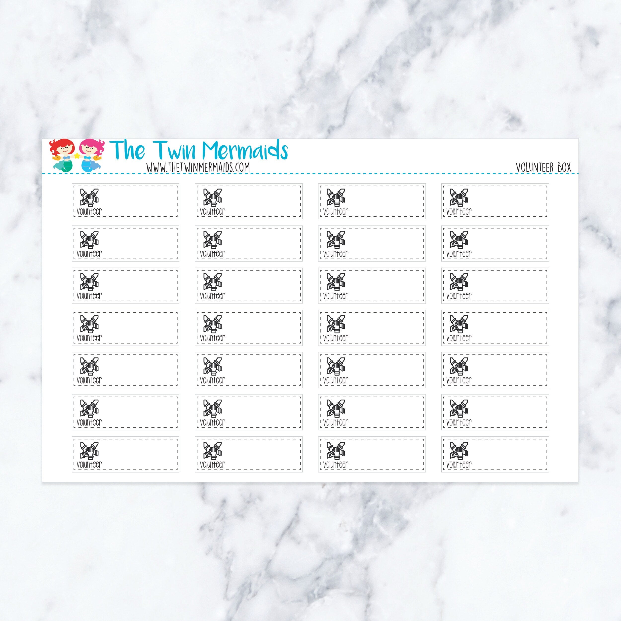 Volunteer Box Planner Stickers