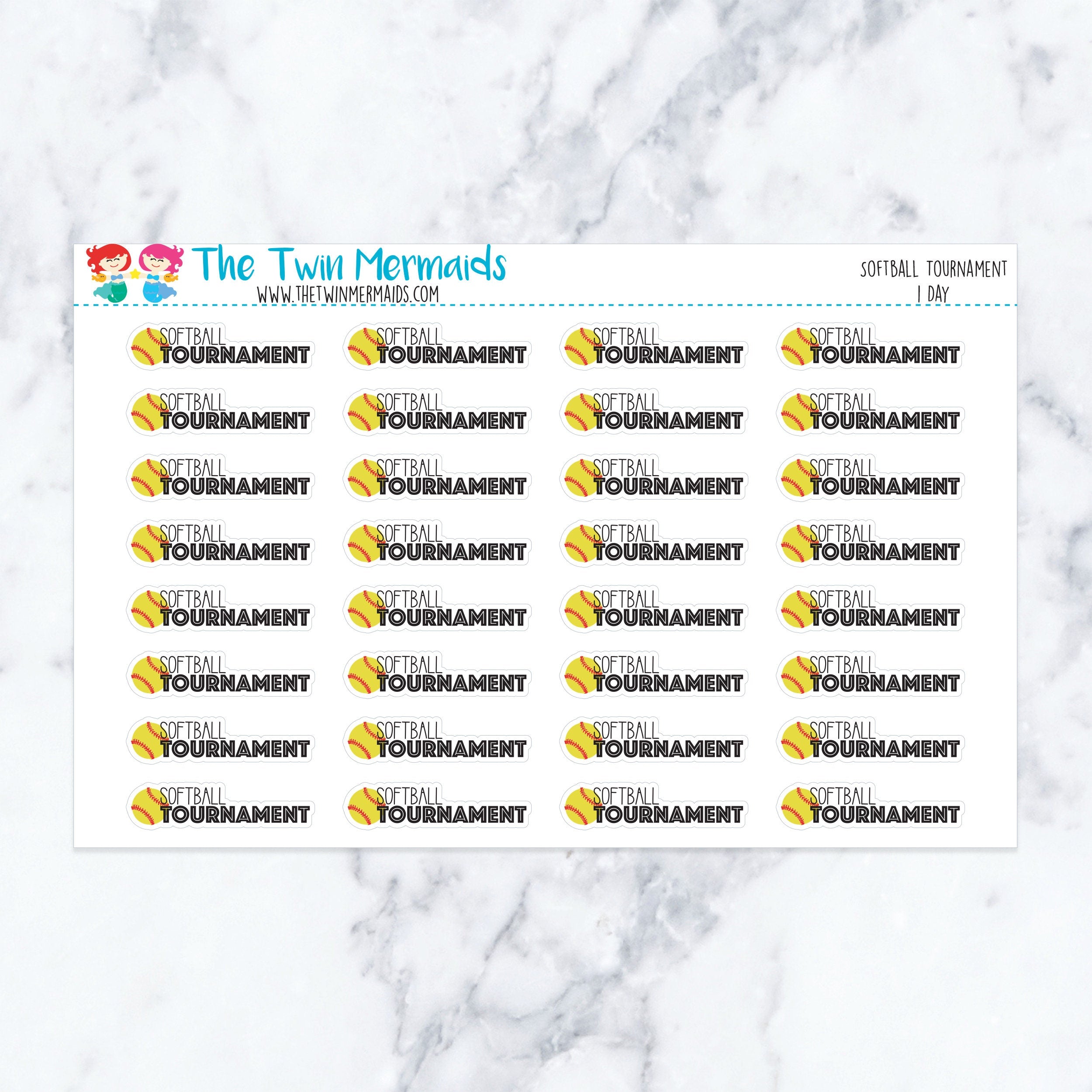 Softball Tournament (1 Day) Planner Stickers