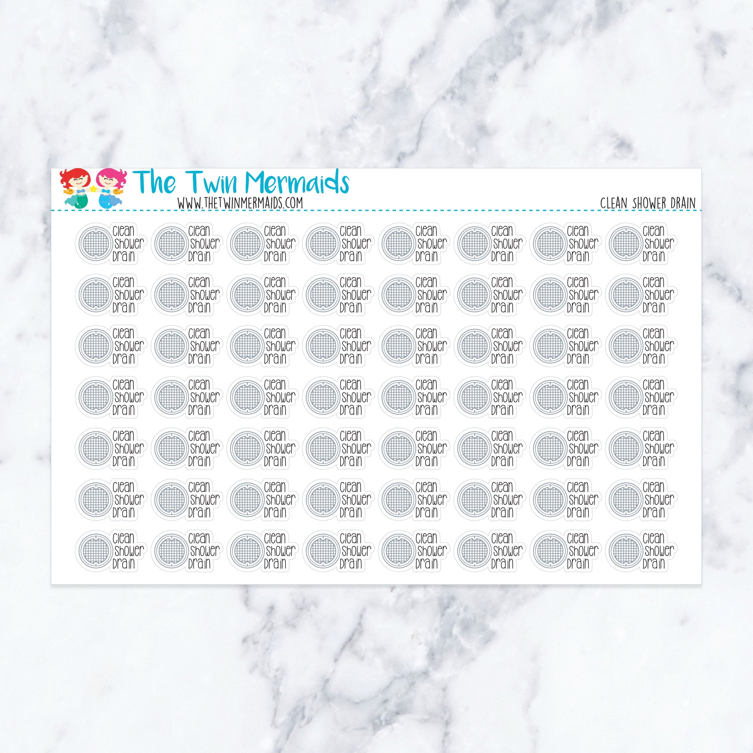 Clean Shower Drain Planner Stickers