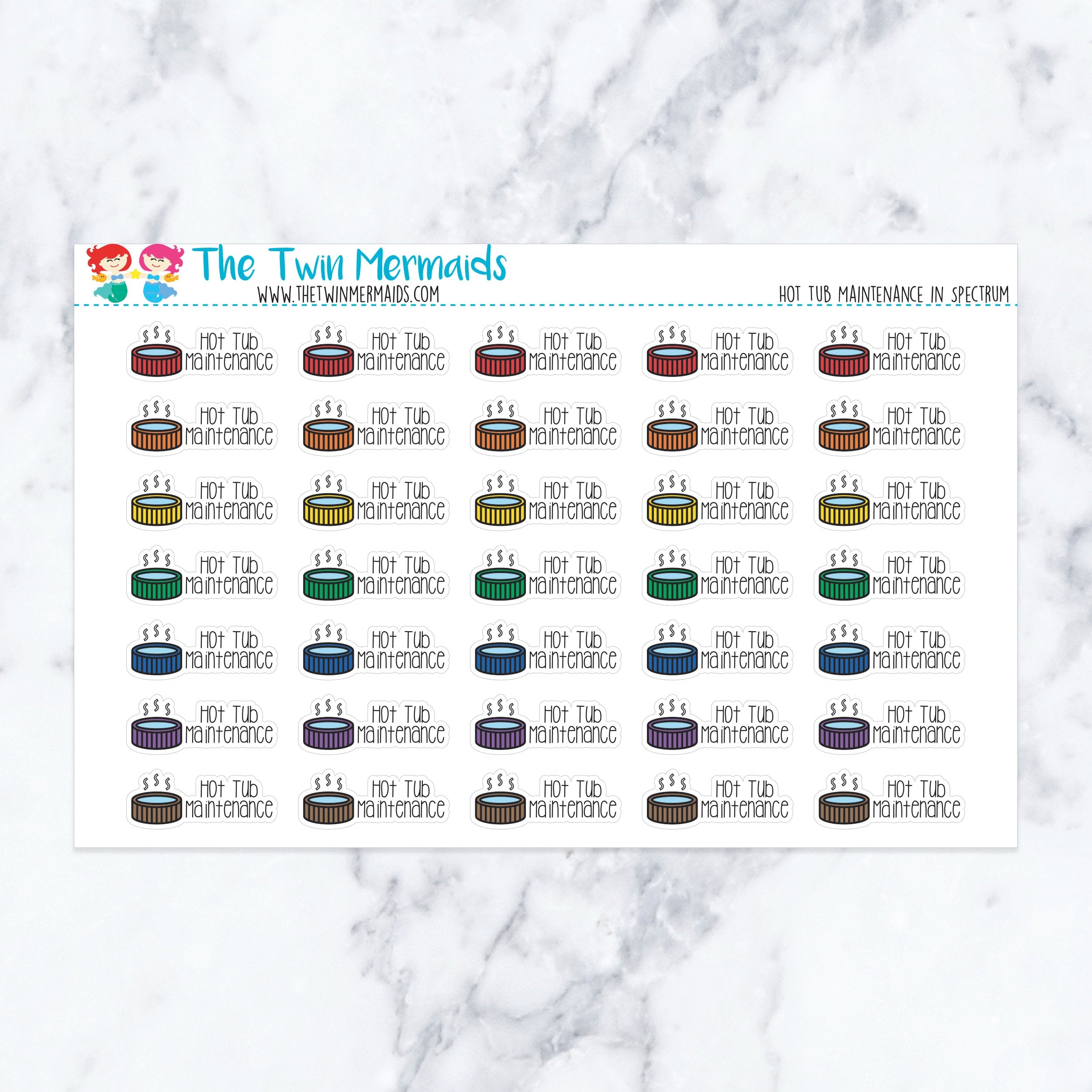 Hot Tub Maintenance in Spectrum Planner Stickers