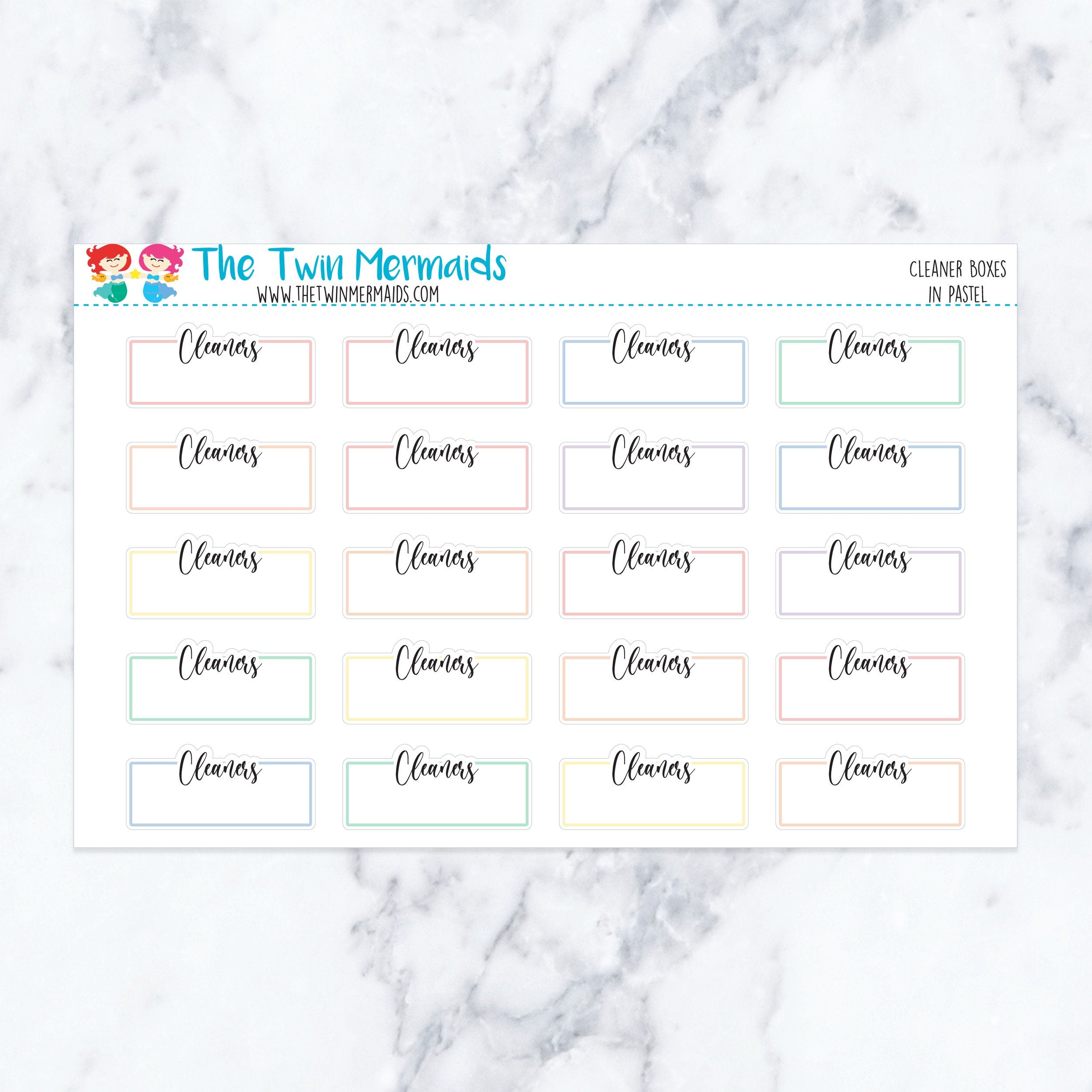 Cleaners Boxes in Pastel Planner Stickers