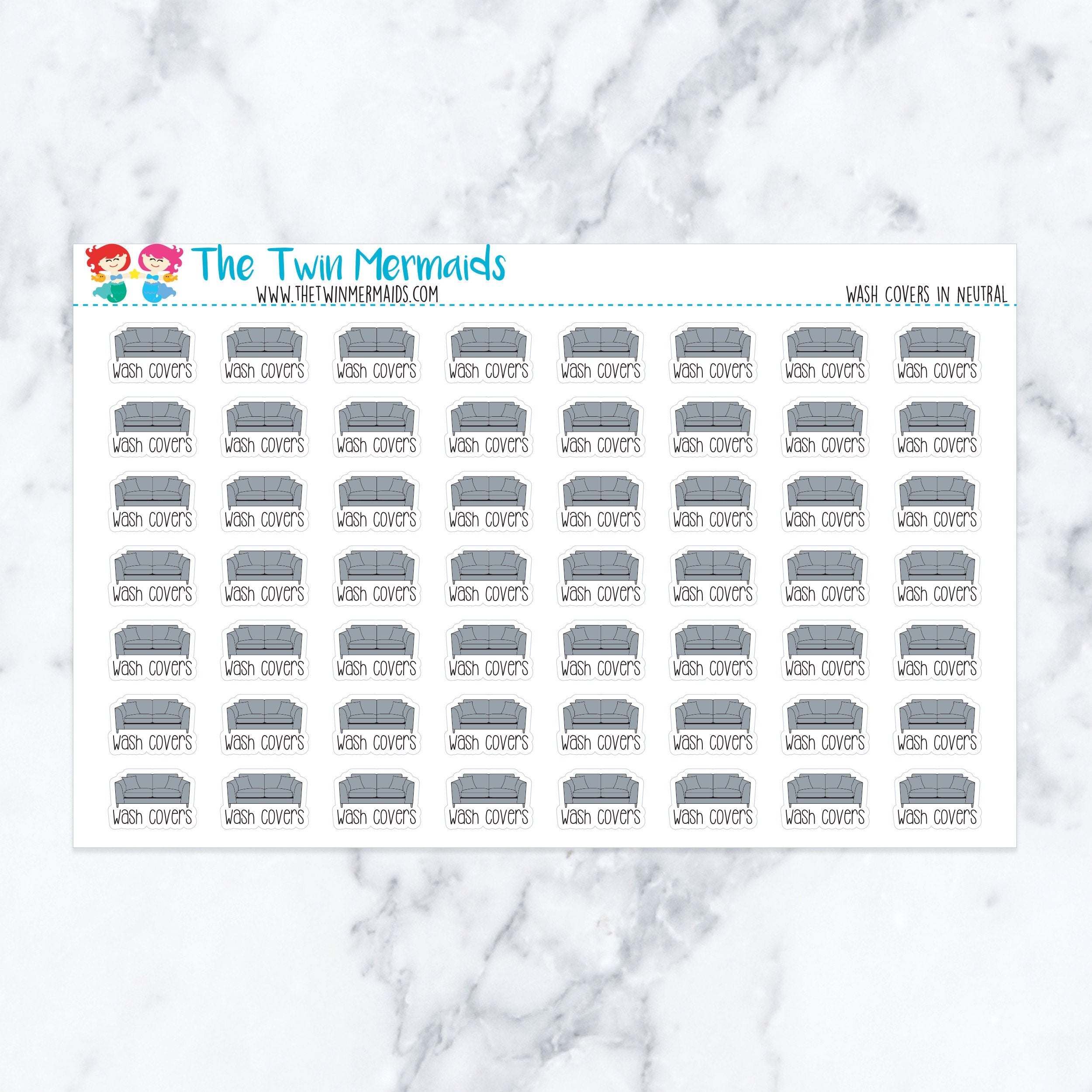 Wash Covers in Neutral Planner Stickers