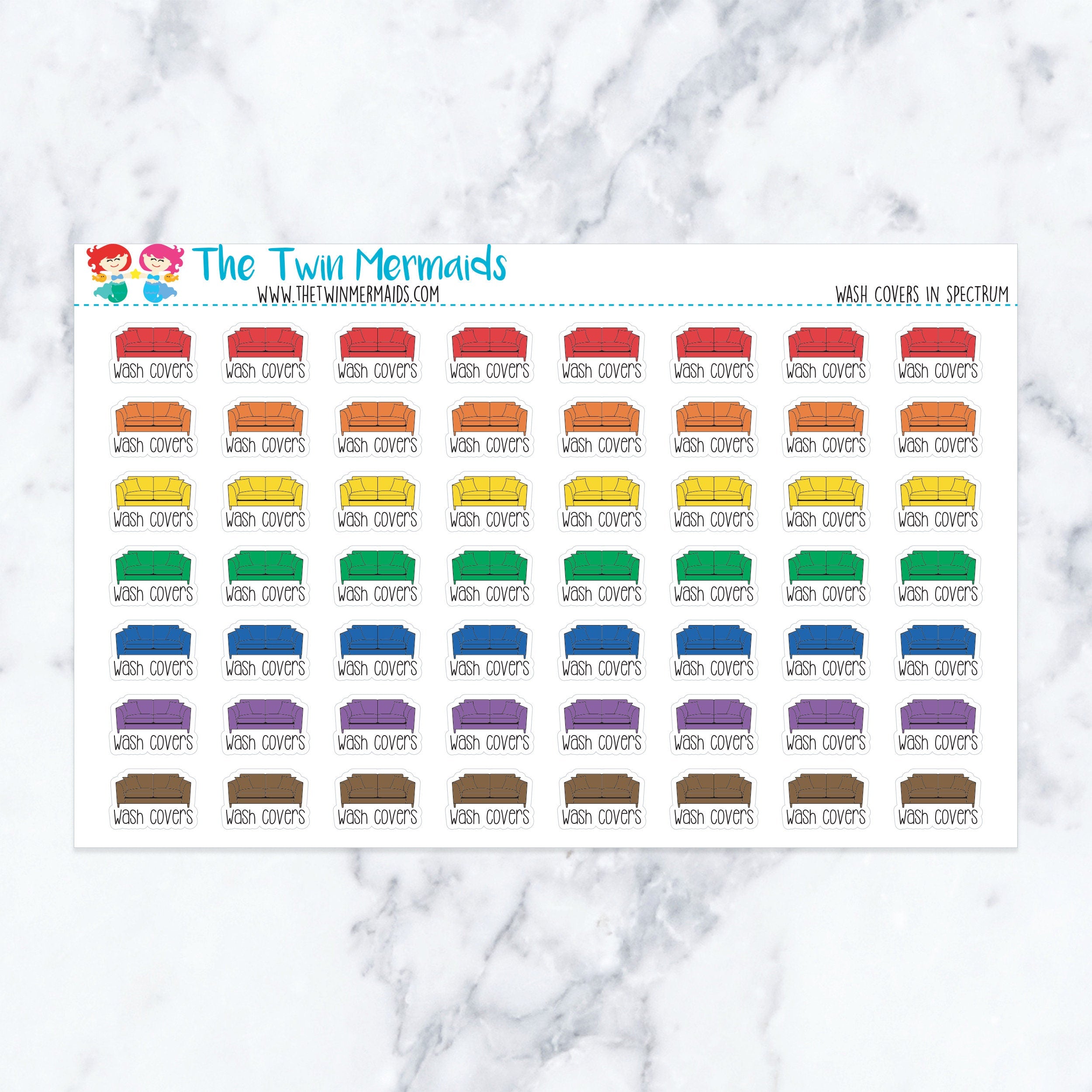 Wash Covers in Spectrum Planner Stickers