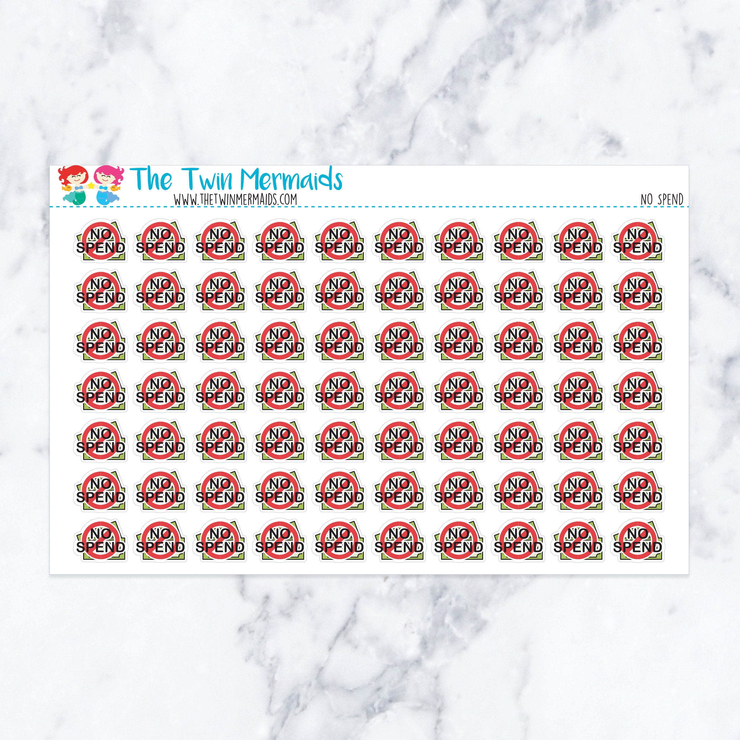 No Spend Planner Stickers