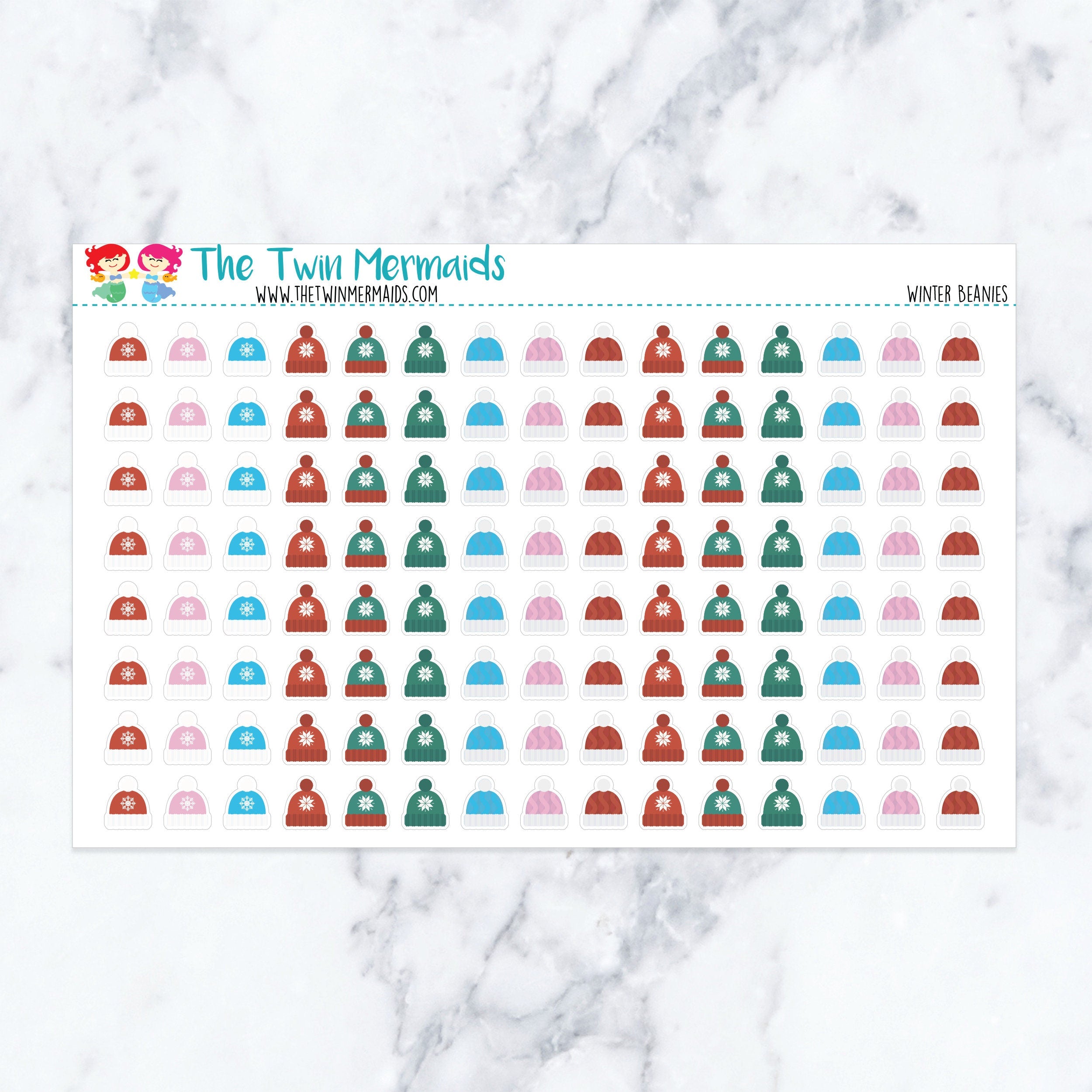Winter Beanies Planner Stickers
