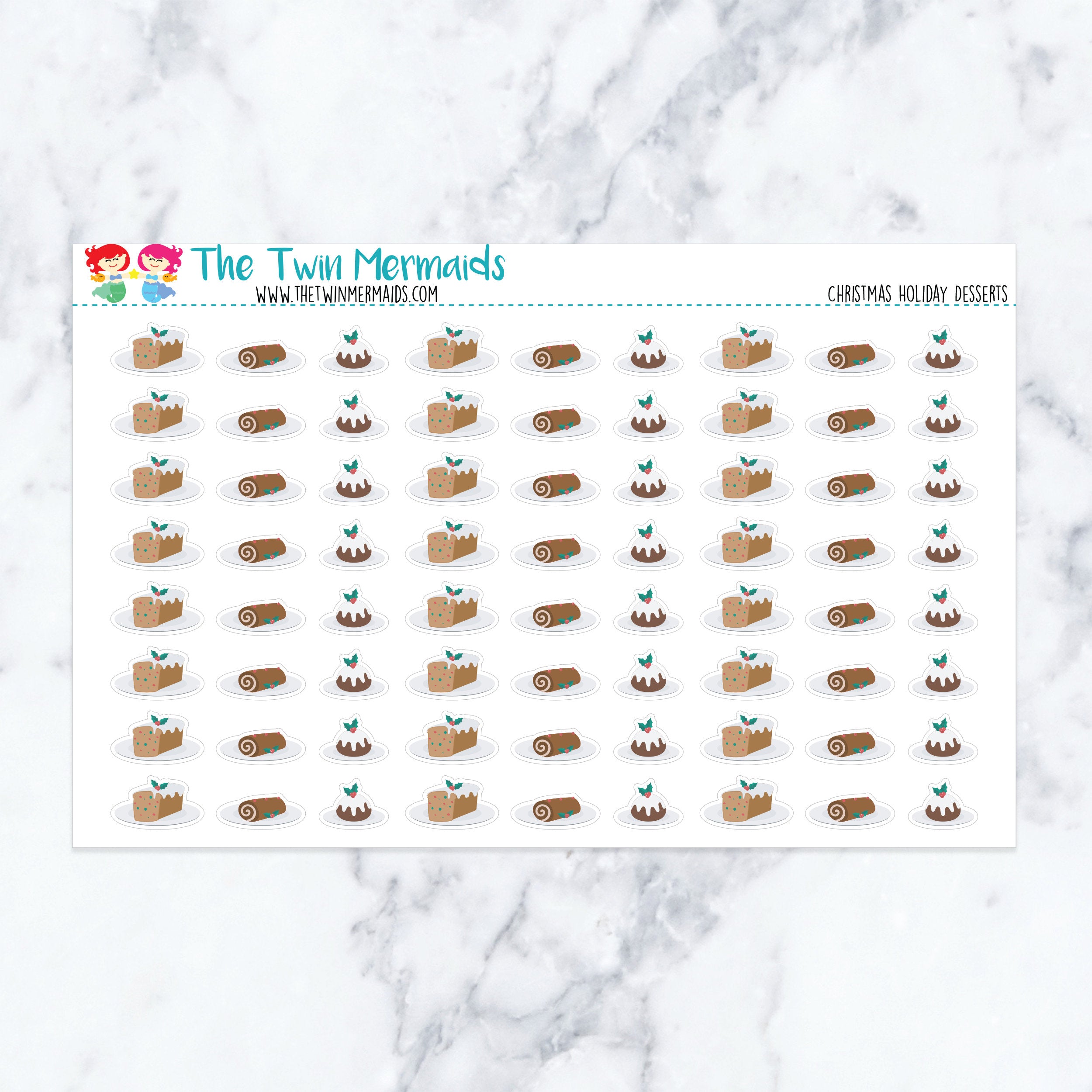 Christmas Holiday Desserts Planner Stickers