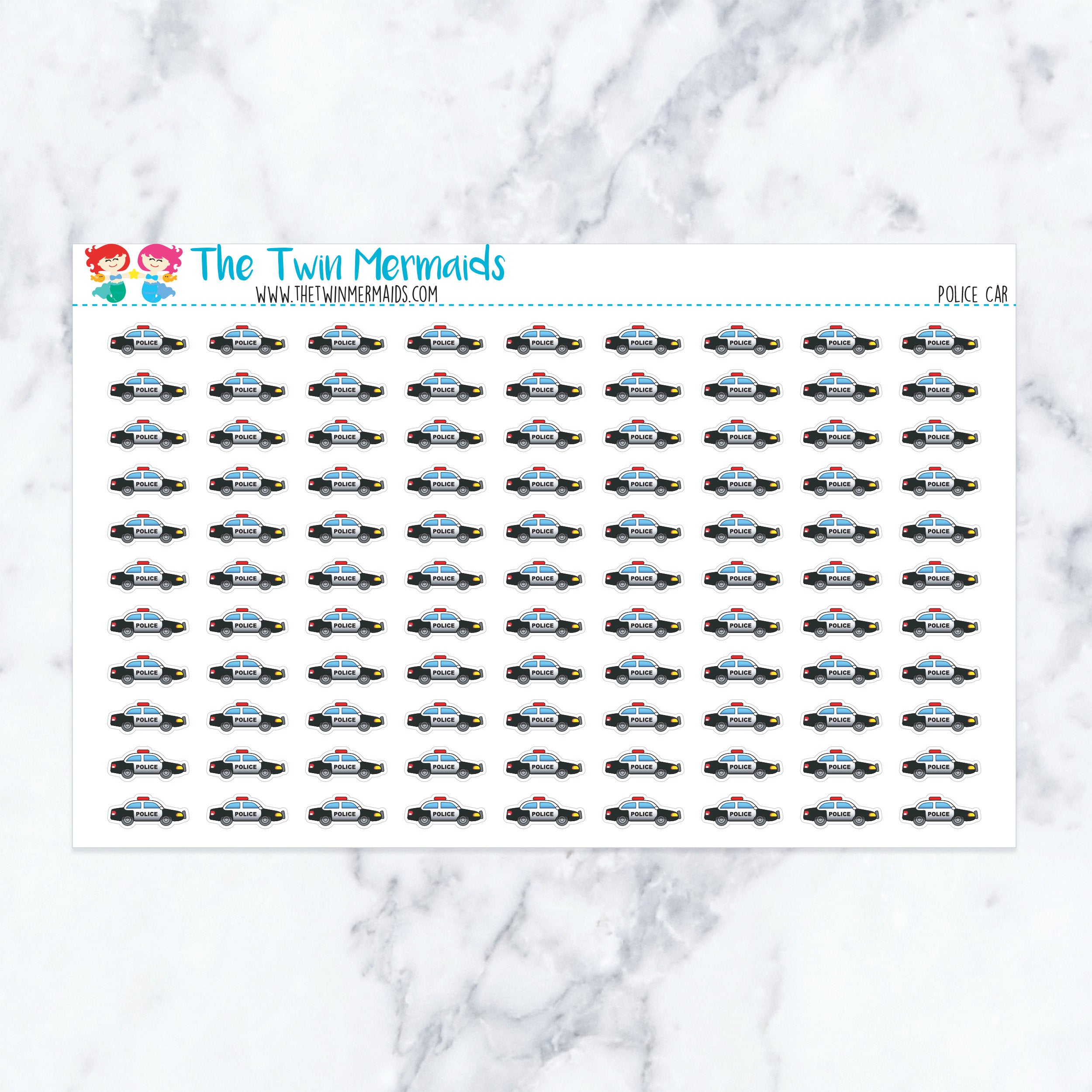 Police Car Planner Stickers