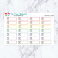 Cardio Boxes in Spectrum planner stickers, spectrum color scheme. Kiss-cut sticker sheet for planners, bullet journals, and s