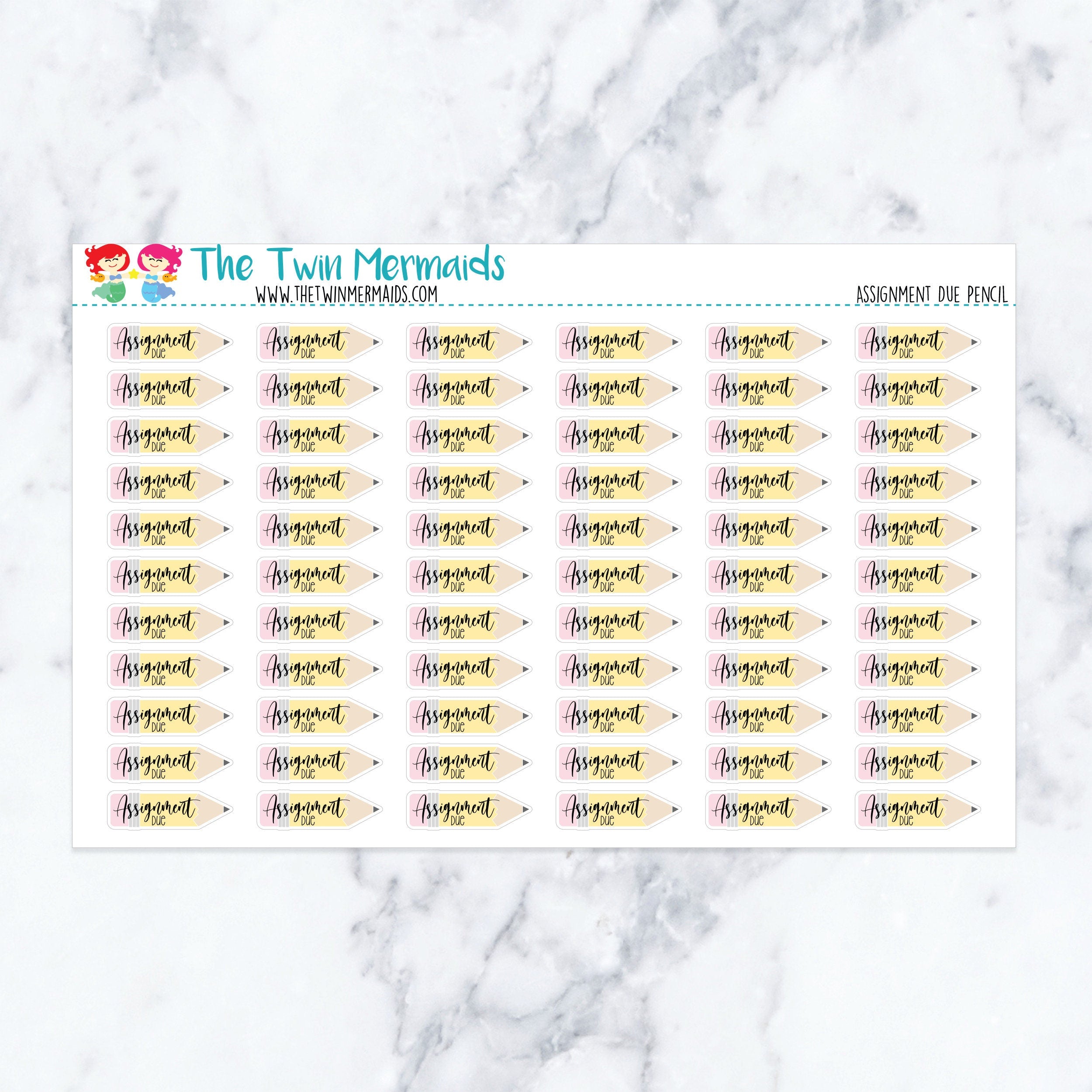 Assignment Due Pencil Planner Stickers