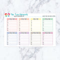 Weekly Meal Plan Boxes in Pastel Planner Stickers