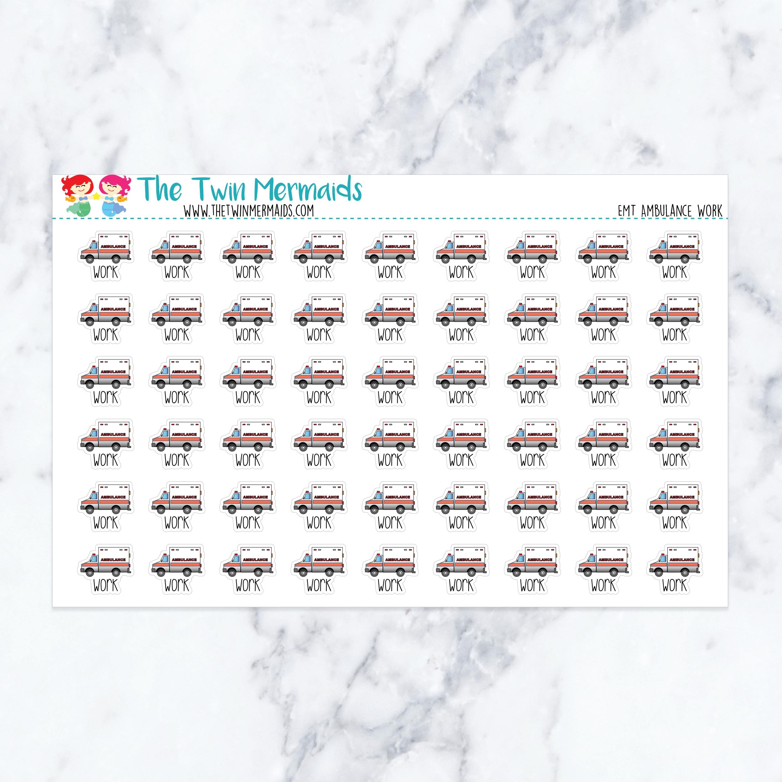 EMT Ambulance Work Planner Stickers