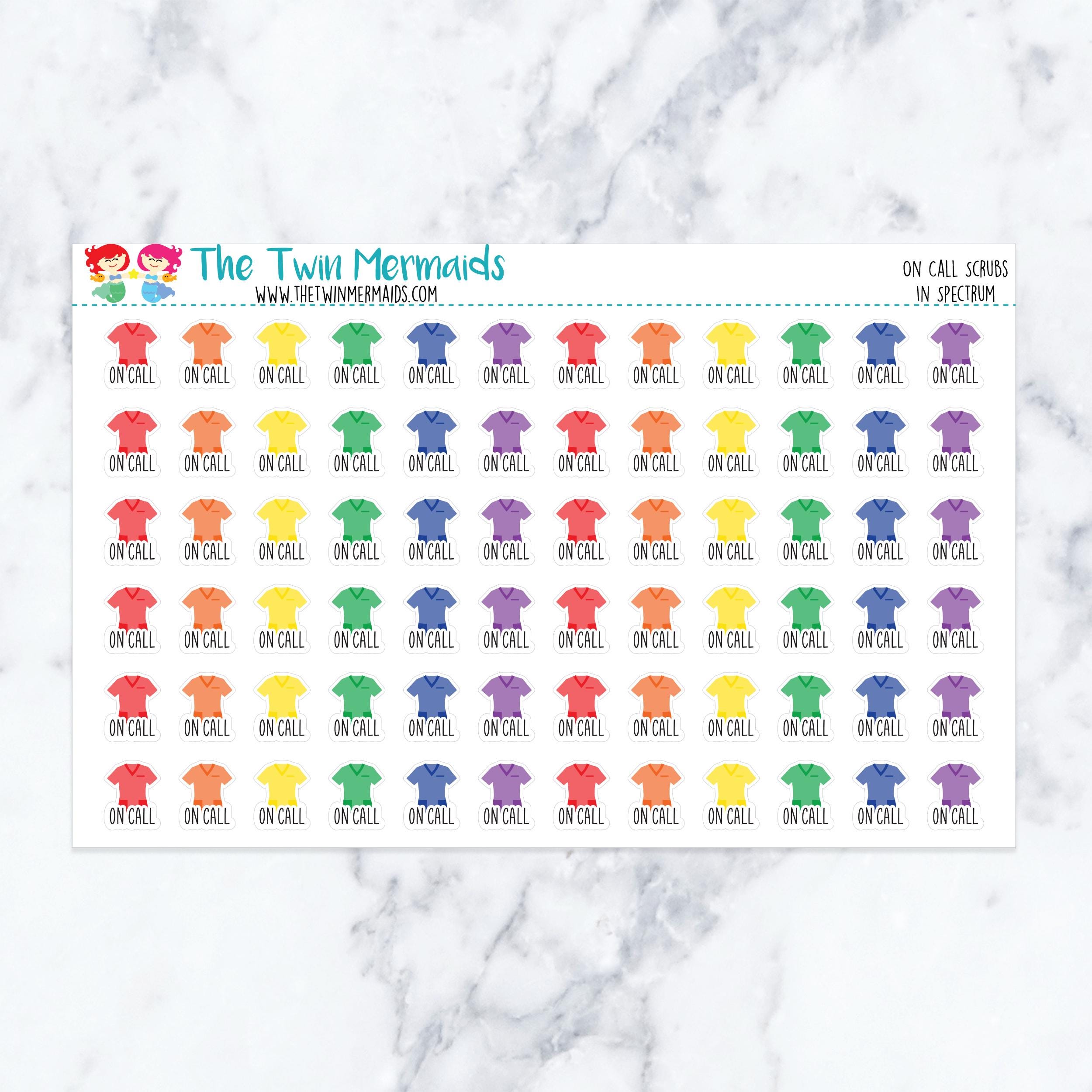 On Call Scrubs in Spectrum Planner Stickers