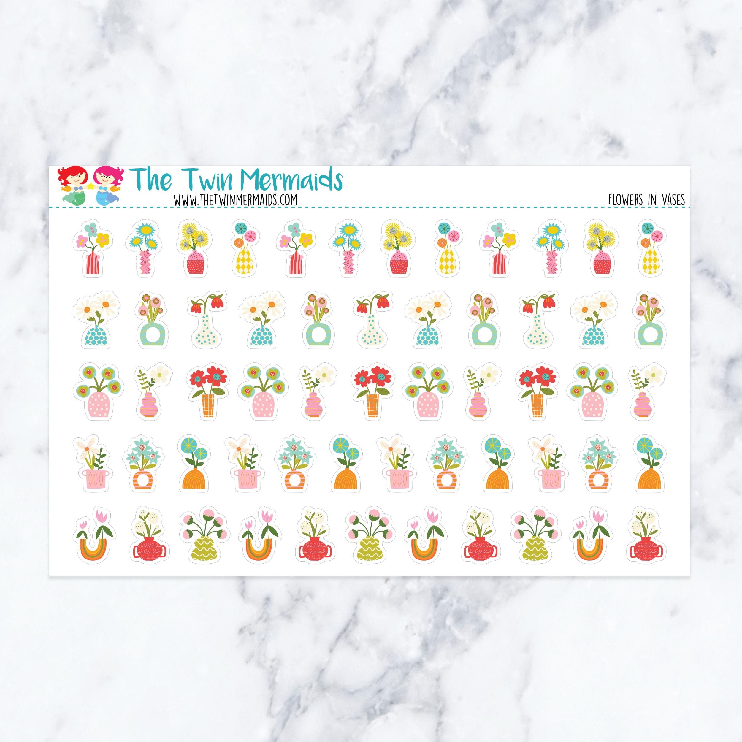Flowers in Vases Planner Stickers