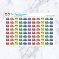 Pencil Bag in Spectrum planner stickers, spectrum color scheme. Kiss-cut sticker sheet for planners, bullet journals, and scr
